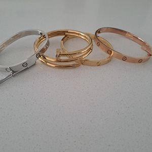 Love bangles gold plated